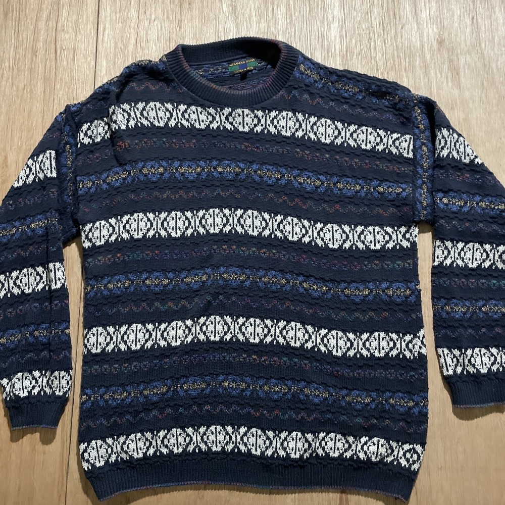 Vintage Colours by Alexander Julian Sweater Mens Colorful‎ Cosby Cotton USA XL